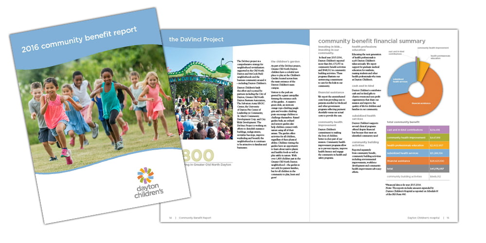 Dayton Children's Hospital 2016 Community Report Printed Literature